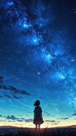 galaxy wallpaper wallpaper, anime stars, fantasy universe, background for mobile wallpaper (vertical)