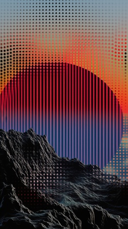 retro vibe wallpaper, psychedelic patterns, outer space, background for mobile wallpaper (vertical)