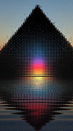 retro vibe wallpaper, pyramid, space exploration, background for mobile wallpaper (vertical)