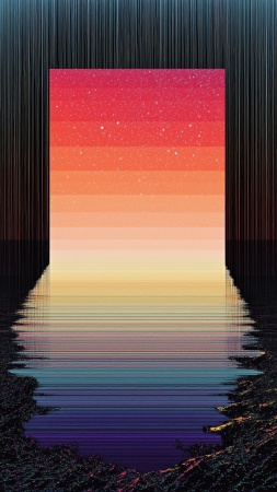 retro vibe wallpaper, abstract art, vintage style, background for mobile wallpaper (vertical)