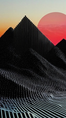 retro vibe wallpaper, abstract art, colorful patterns, background for mobile wallpaper (vertical)