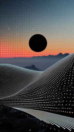 colorful spectrum wallpaper, outer space, retro futurism, background for mobile wallpaper (vertical)