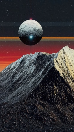 retrowave wallpaper, 80s aesthetic, neon colors, background for mobile wallpaper (vertical)