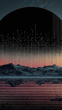 retrowave wallpaper, vintage aesthetic, synthwave, background for mobile wallpaper (vertical)