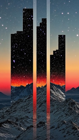 retrowave wallpaper, 80s aesthetic, neon lights, background for mobile wallpaper (vertical)