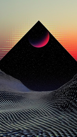 retrowave wallpaper, neon colors, 80s aesthetic, background for mobile wallpaper (vertical)