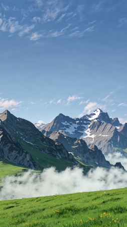 alps wallpaper, mountains, scenic landscapes, background for mobile wallpaper (vertical)