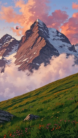 weather wallpaper, swiss alps, outdoor adventure, background for mobile wallpaper (vertical)