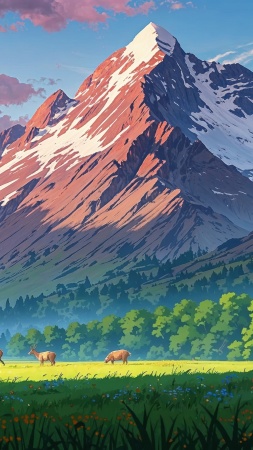 alps wallpaper, mountains, hiking trails, background for mobile wallpaper (vertical)