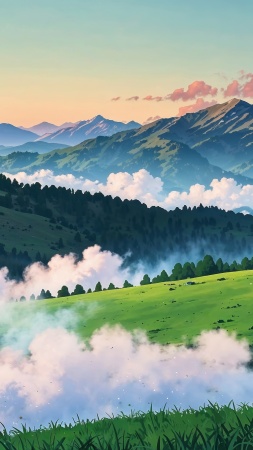 springtime wallpaper, green grass, outdoor activities, background for mobile wallpaper (vertical)