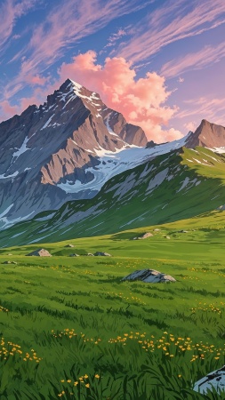 springtime wallpaper, green grass, outdoor adventures, background for mobile wallpaper (vertical)