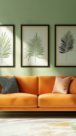 biophilic interior design wallpaper, organic aesthetics, sustainable interiors, background for mobile wallpaper (vertical)