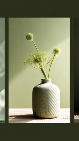 biophilic design wallpaper, plant art, botanical prints, background for mobile wallpaper (vertical)