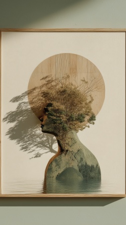 stress reduction wallpaper, biophilic design, stress relief, background for mobile wallpaper (vertical)