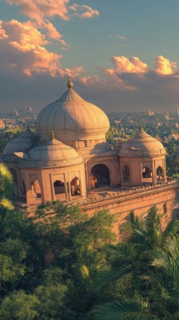 temple architecture wallpaper, ancient forest, cultural landmarks, background for mobile wallpaper (vertical)