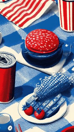 party wallpaper, barbecue recipes, holiday celebrations, background for mobile wallpaper (vertical)