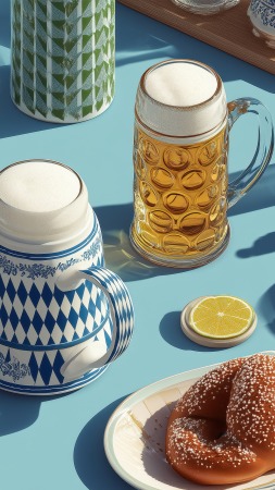 beer stein wallpaper, german festival, craft beer, background for mobile wallpaper (vertical)