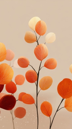 colorful leaves wallpaper, crisp air, picturesque landscapes, background for mobile wallpaper (vertical)