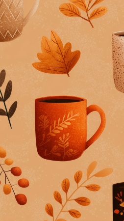 autumn drinks wallpaper, harvest recipes, spiced drinks, background for mobile wallpaper (vertical)