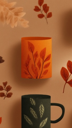 autumn drinks wallpaper, seasonal flavors, fall drink ideas, background for mobile wallpaper (vertical)