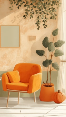 fall style wallpaper, seasonal home, home comfort, background for mobile wallpaper (vertical)