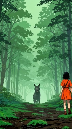 nature spirit wallpaper, mystical forest, mythical creatures, background for mobile wallpaper (vertical)