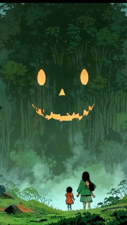 nature spirit wallpaper, mystical forest, supernatural beings, background for mobile wallpaper (vertical)