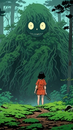 nature spirit wallpaper, enchanted woods, supernatural beings, background for mobile wallpaper (vertical)