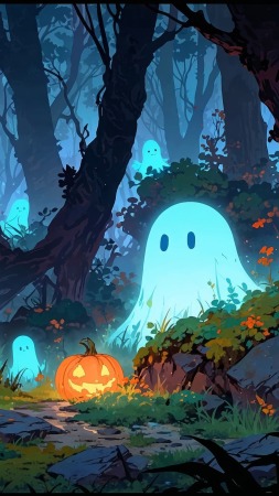 halloween pumpkin wallpaper, spooky decorations, trick or treat, background for mobile wallpaper (vertical)