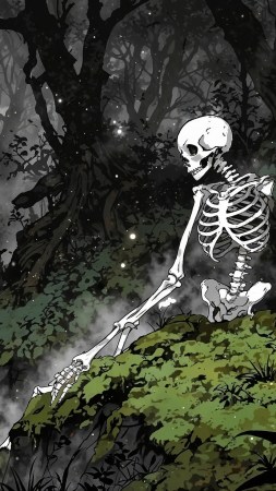 forest floor wallpaper, creepy landscape, dark woods, background for mobile wallpaper (vertical)