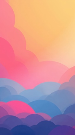 colorful shapes wallpaper, bright background, artistic composition, background for mobile wallpaper (vertical)