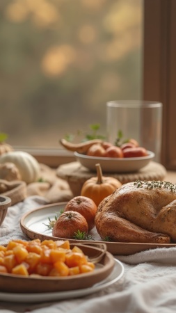 happy thanksgiving wallpaper, thanksgiving decor, festive home, background for mobile wallpaper (vertical)