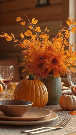 thanksgiving decorations wallpaper, thanksgiving decor, grateful hearts, background for mobile wallpaper (vertical)