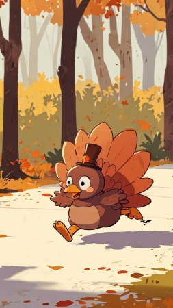 turkey trot wallpaper, turkey race, fun run, background for mobile wallpaper (vertical)
