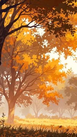 autumn landscapes wallpaper, rural landscapes, picturesque views, background for mobile wallpaper (vertical)