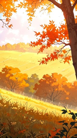 autumn landscapes wallpaper, autumn foliage, rural landscapes, background for mobile wallpaper (vertical)