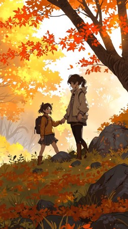 fall outfits wallpaper, autumn fashion, nature walks, background for mobile wallpaper (vertical)