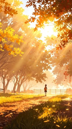 golden meadow wallpaper, nature escape, tranquil landscape, background for mobile wallpaper (vertical)