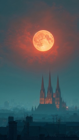 halloween night wallpaper, night colors, spooky vibes, background for mobile wallpaper (vertical)