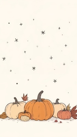 autumn clip art wallpaper, holiday decorations, turkey artwork, background for mobile wallpaper (vertical)