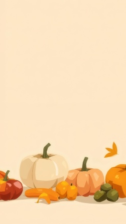 fall clip art wallpaper, festive imagery, harvest art, background for mobile wallpaper (vertical)