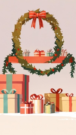 winter holidays wallpaper, holiday season, present ideas, background for mobile wallpaper (vertical)
