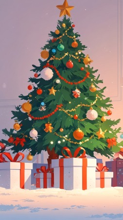 christmas decorations wallpaper, holiday season, christmas spirit, background for mobile wallpaper (vertical)