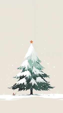 frosty forest wallpaper, snowy forest, rustic cabin, background for mobile wallpaper (vertical)