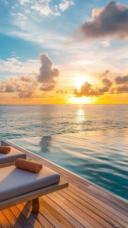 tourism wallpaper, resort, tropical paradise, background for mobile wallpaper (vertical)