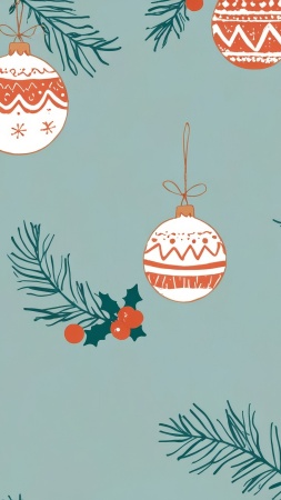 christmas cheer wallpaper, red and gold decorations, yuletide decorations, background for mobile wallpaper (vertical)