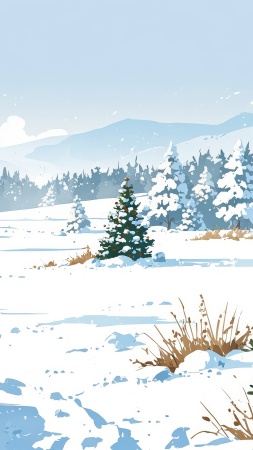 snowy scenery wallpaper, winter escape, winter magic, background for mobile wallpaper (vertical)