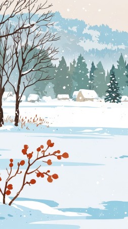 hot cocoa wallpaper, snowy scenery, tranquil landscapes, background for mobile wallpaper (vertical)