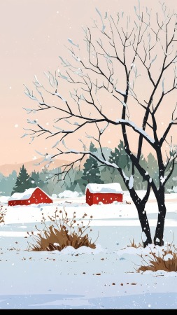 snowy scenes wallpaper, cozy blankets, winter magic, background for mobile wallpaper (vertical)