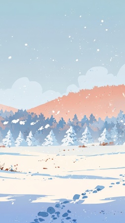 picturesque views wallpaper, tranquil landscapes, winter magic, background for mobile wallpaper (vertical)